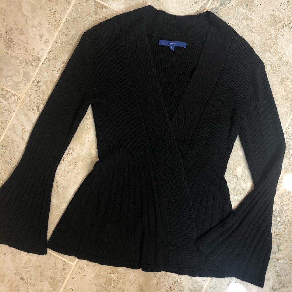 Apt 9 Black Bell Sleeve Cardigan